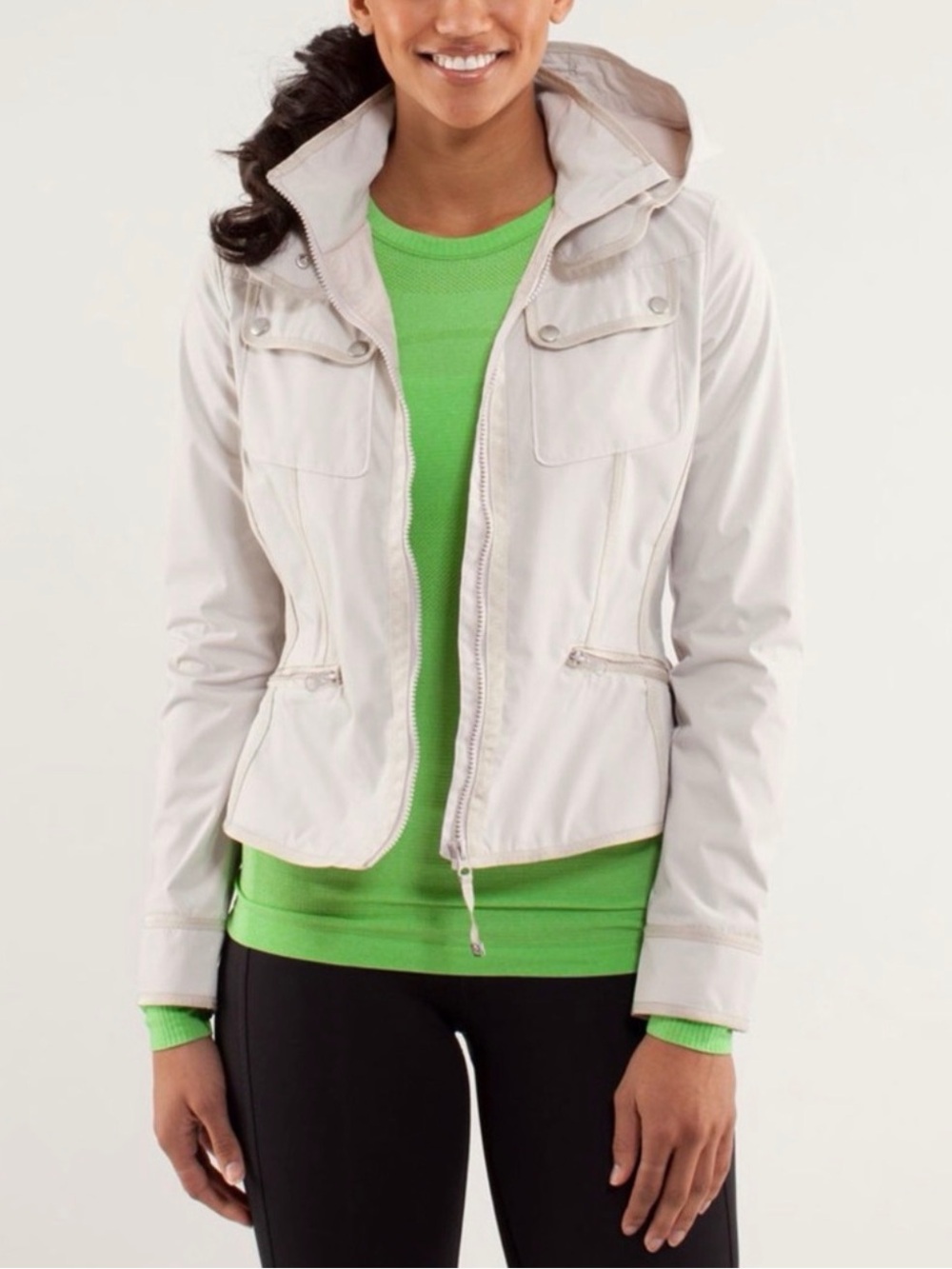 lululemon athletica Light Cream Hooded Utility Jacket